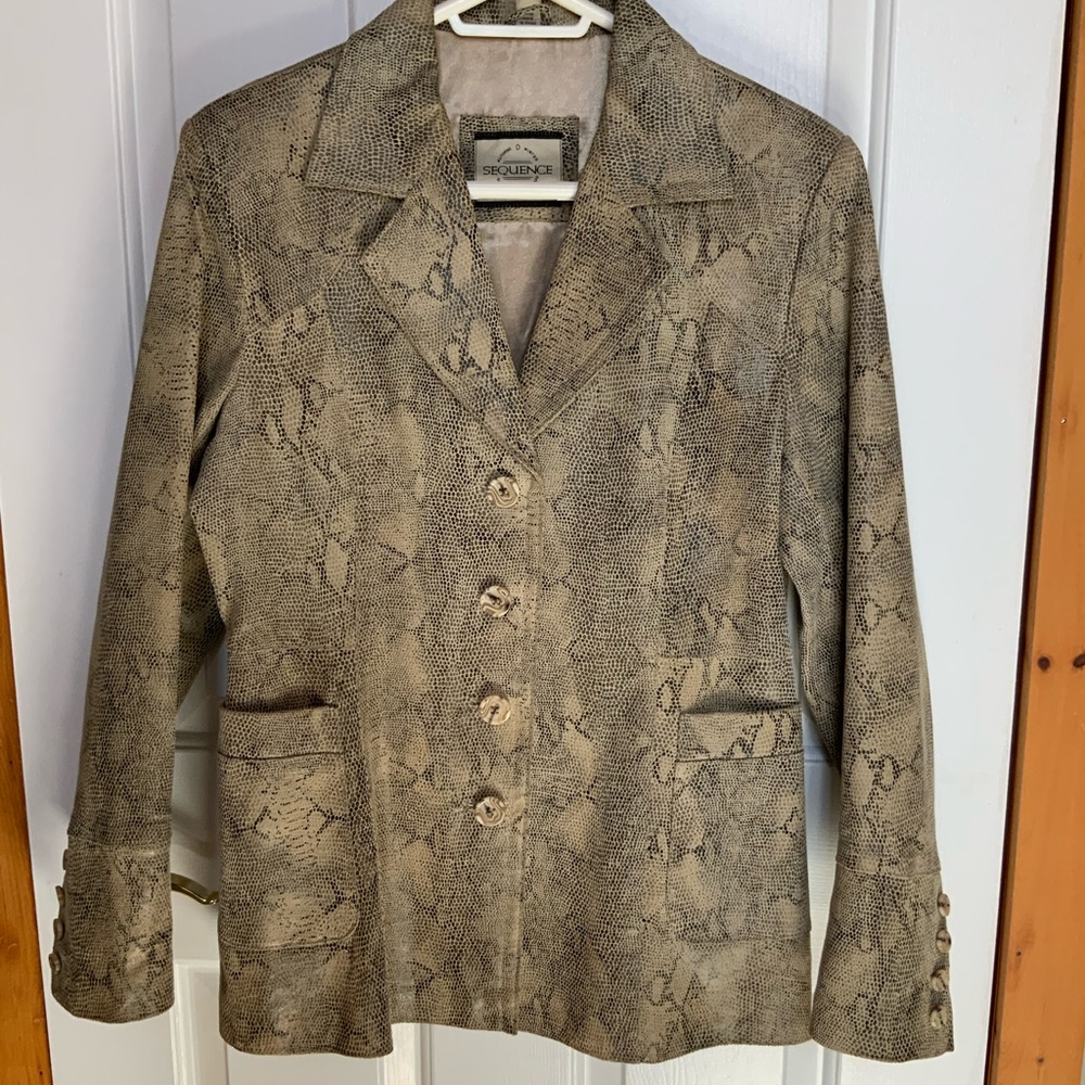Leather Snakeskin Blazer